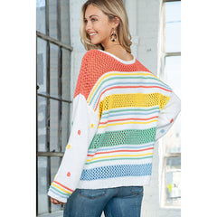 Rainbow Striped Pullover Sweater