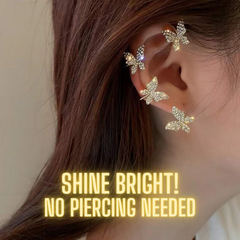 Sparkling Four Butterfly Ear Cuffs