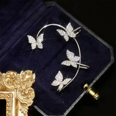 Sparkling Four Butterfly Ear Cuffs