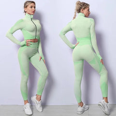Seamless Long Sleeve Yoga Set 3 Items
