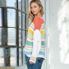 Rainbow Striped Pullover Sweater
