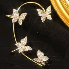 Sparkling Four Butterfly Ear Cuffs